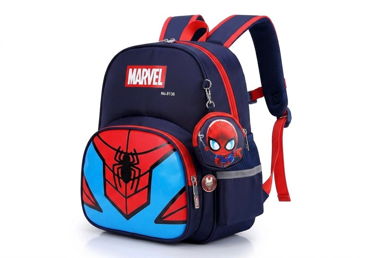 Sac à dos enfant Spider-Man bleu marine 3D
