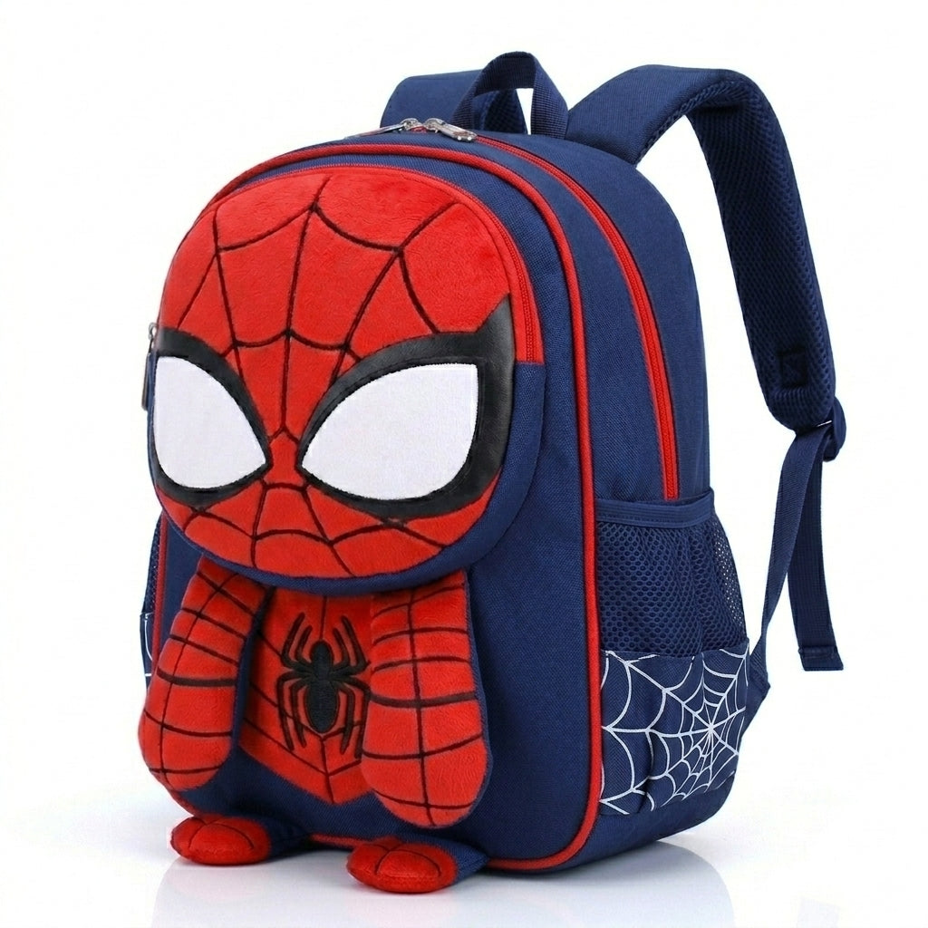 Sac à dos enfant peluche 3D Spider-Man coloris Bleu Foncé