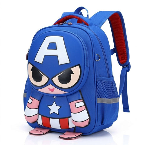 Sac à dos enfant 3D Captain America bleu ciel