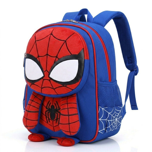 Sac à dos enfant peluche 3D Spider-Man coloris Bleu Ciel