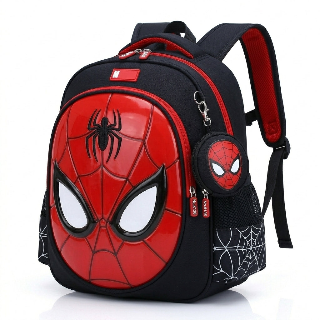Sac à dos enfant Spider-Man coque rigide 3D coloris Noir / Rouge